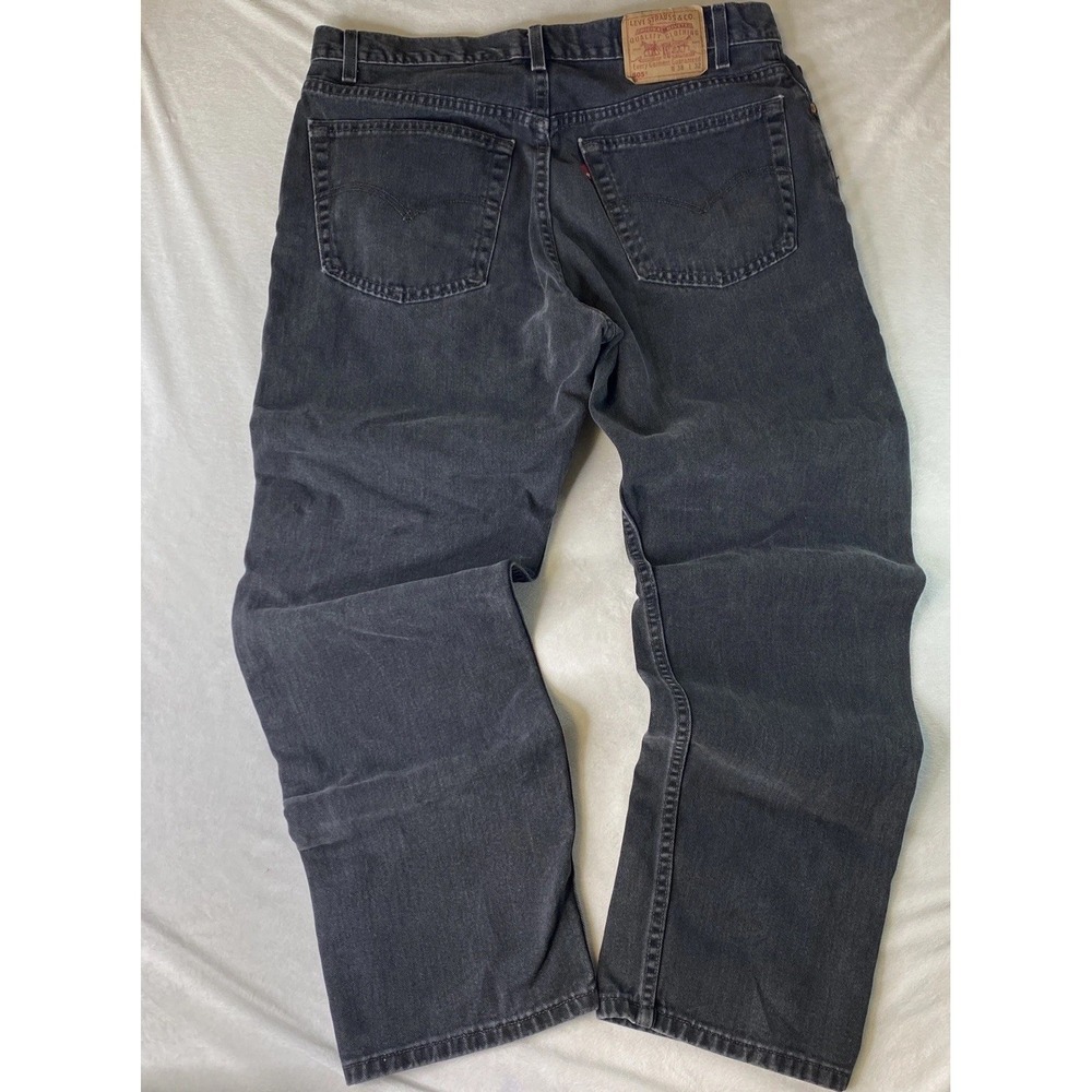 Vintage Y2K Levis 505 Jeans Mens 36x31 Actual Faded Black Straight Leg Made USA
